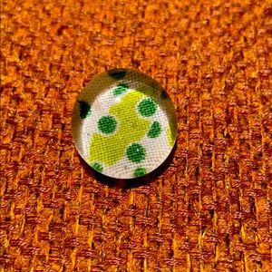 Green dotted necklace charm
